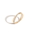 Diamond Crossover Ring 14k 18k Yellow Gold First