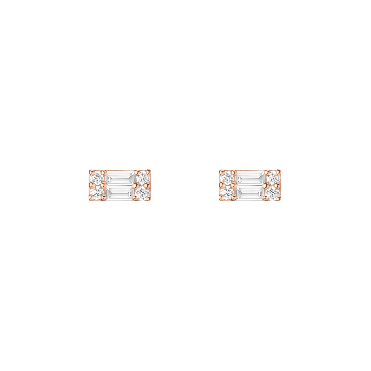 Baguette Lab Grown Diamond Illusion Studs (Large)