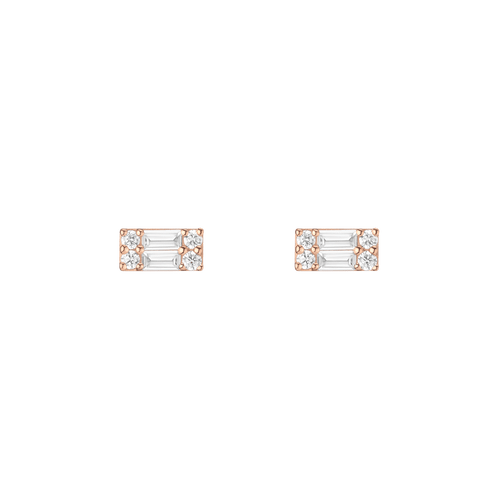 Baguette Lab Grown Diamond Illusion Studs (Large)