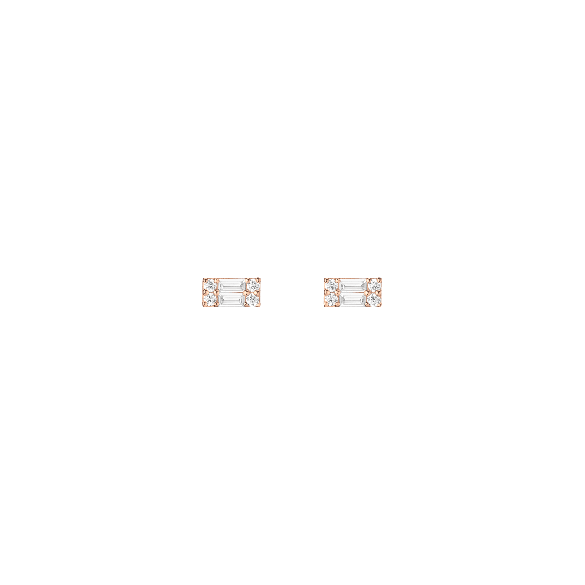 Baguette Lab Grown Diamond Illusion Studs (Large)