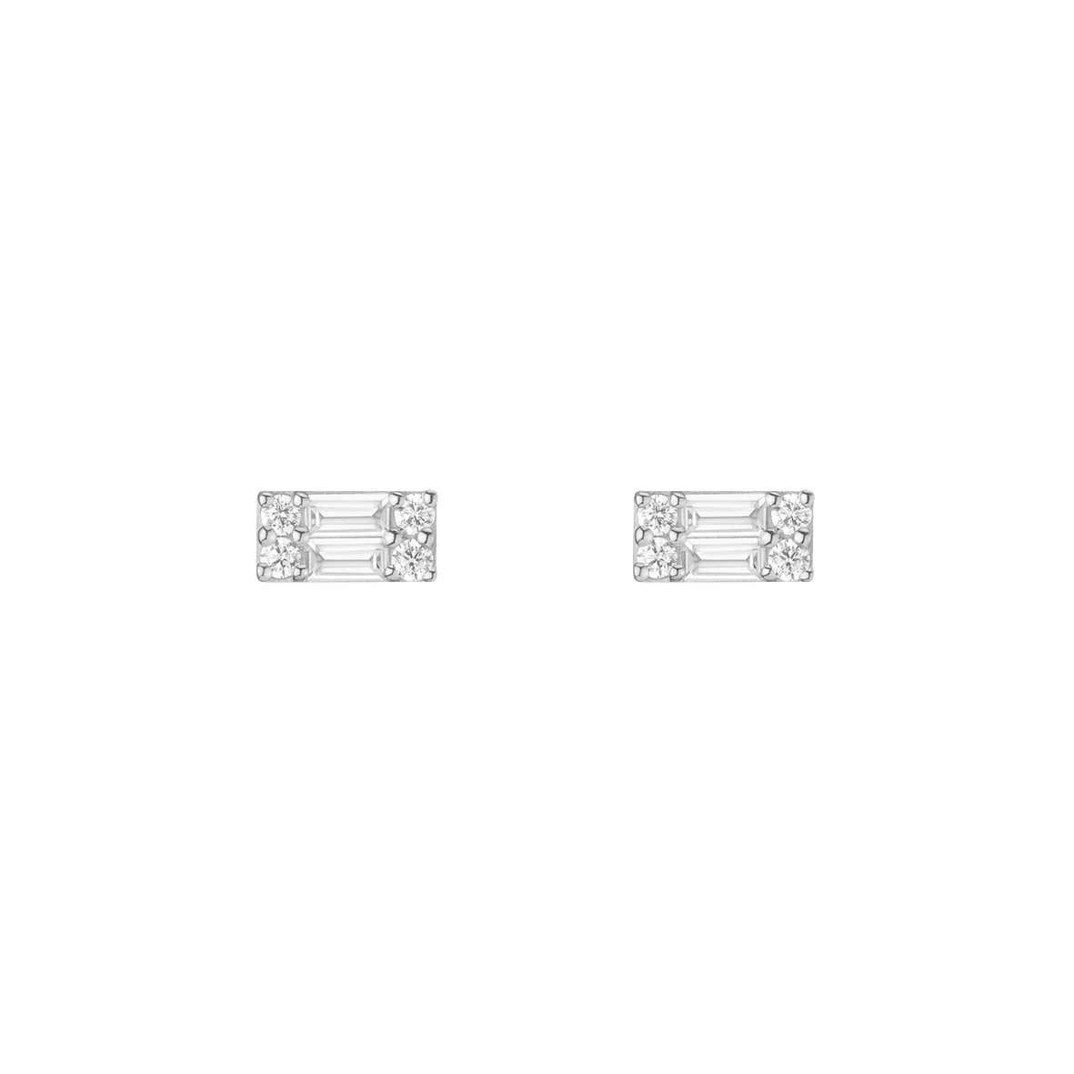 Baguette Lab Grown Diamond Illusion Studs (Large)