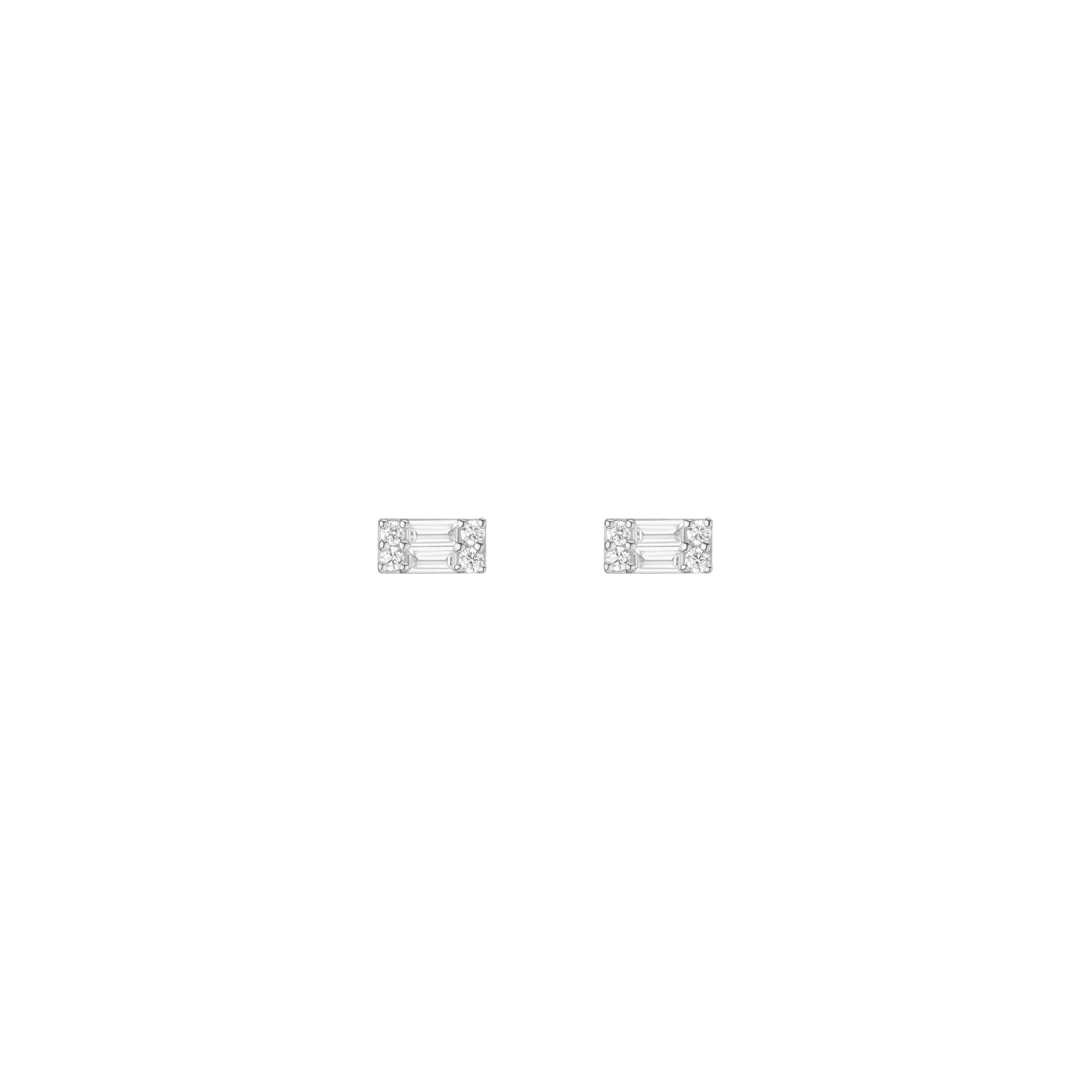 Baguette Lab Grown Diamond Illusion Studs (Large)