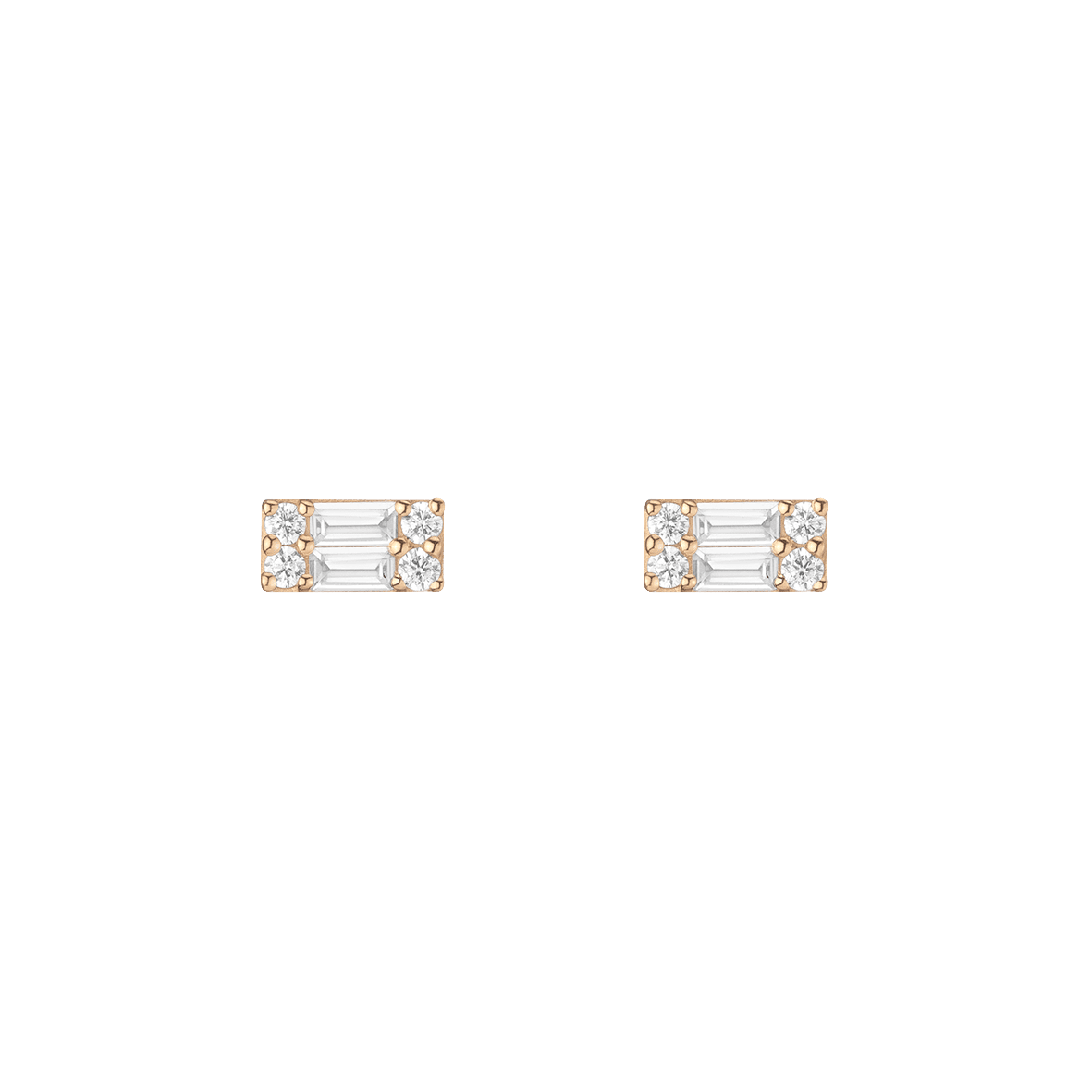 Baguette Lab Grown Diamond Illusion Studs (Large)