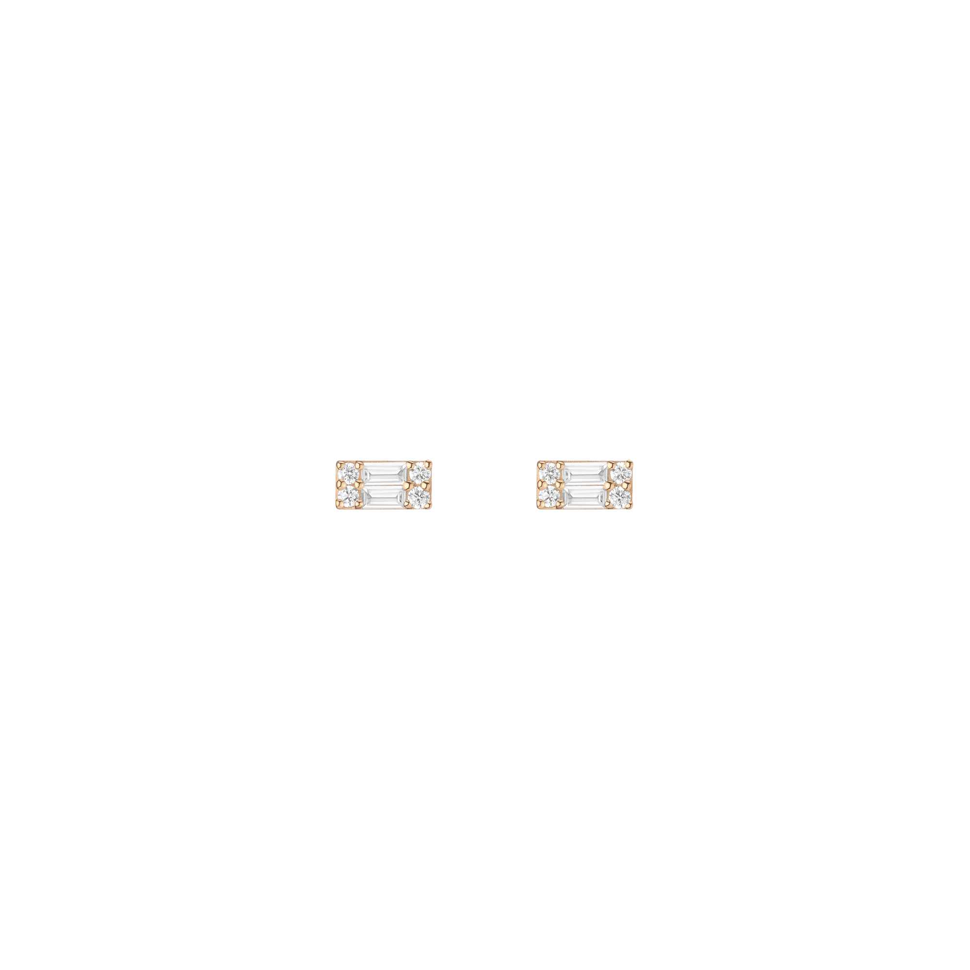 Baguette Lab Grown Diamond Illusion Studs (Large)