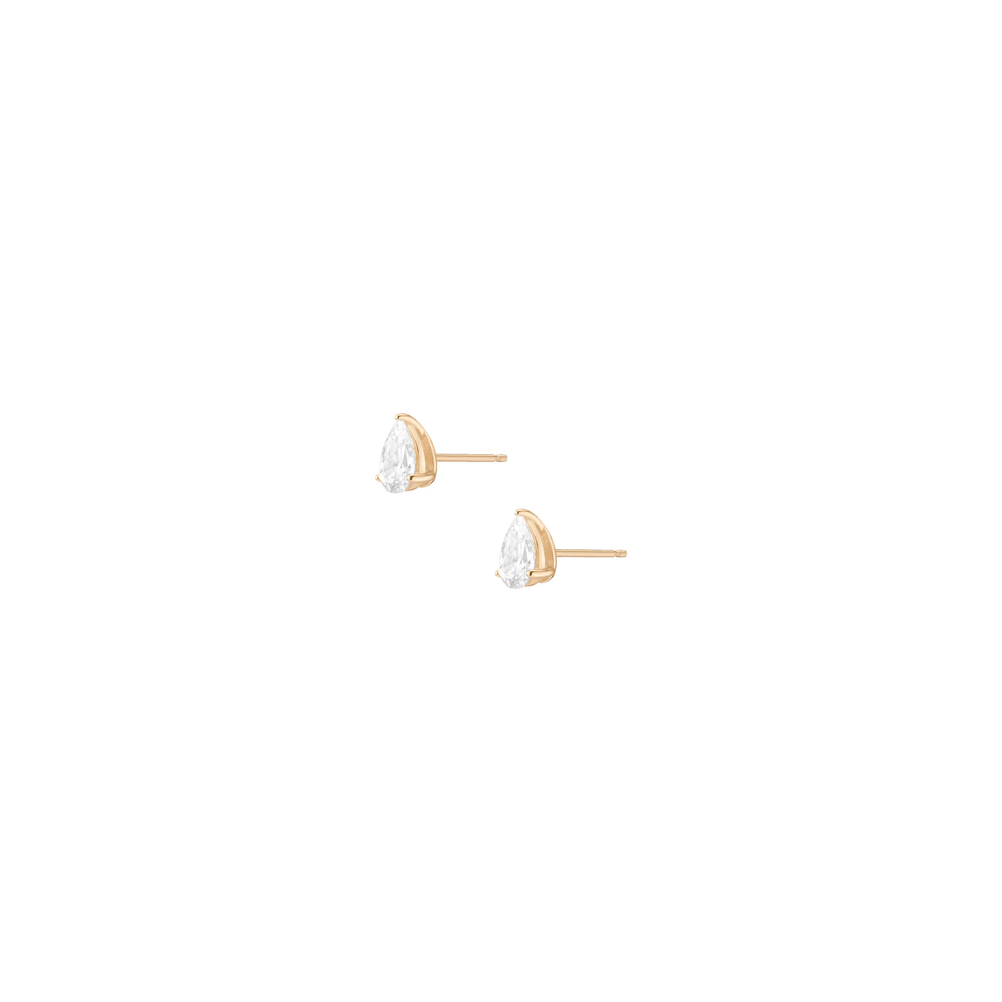 Pear Gemstone Solitaire Stud Earrings