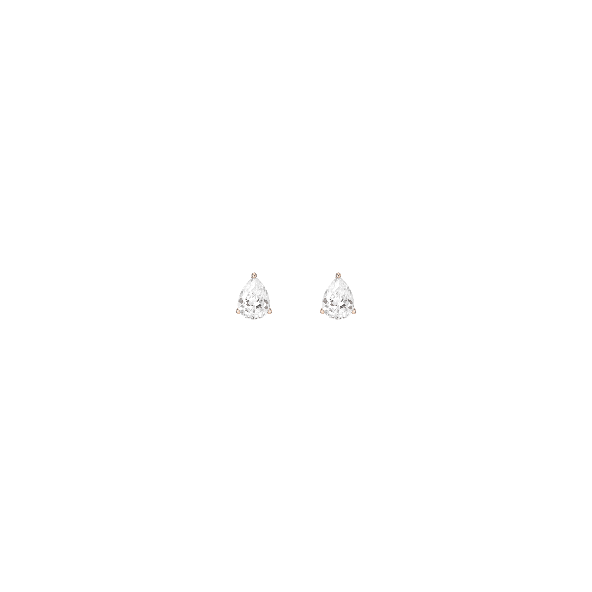 Pear Gemstone Solitaire Stud Earrings