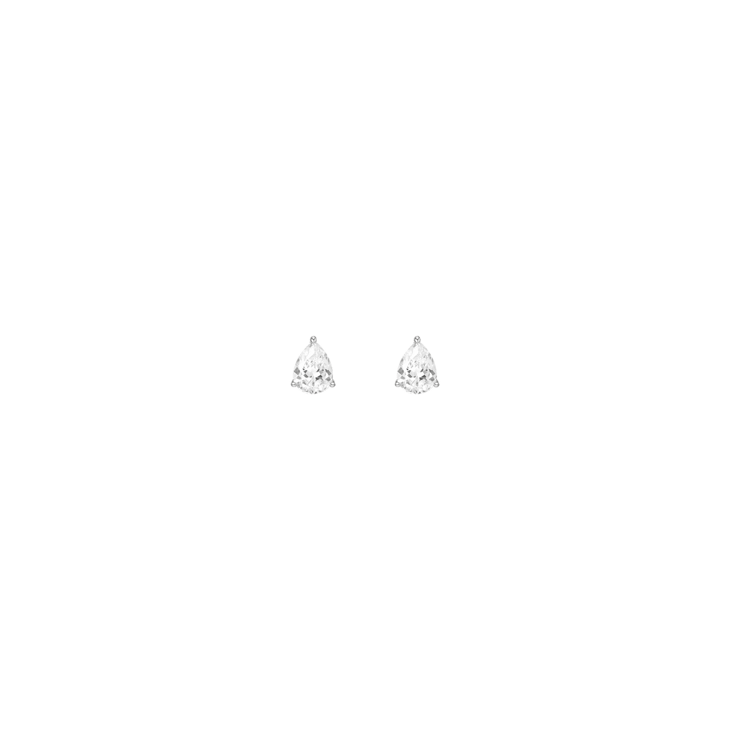 Pear Gemstone Solitaire Stud Earrings