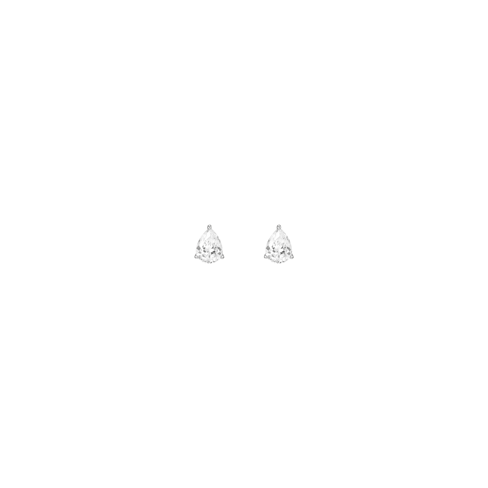 Pear Gemstone Solitaire Stud Earrings
