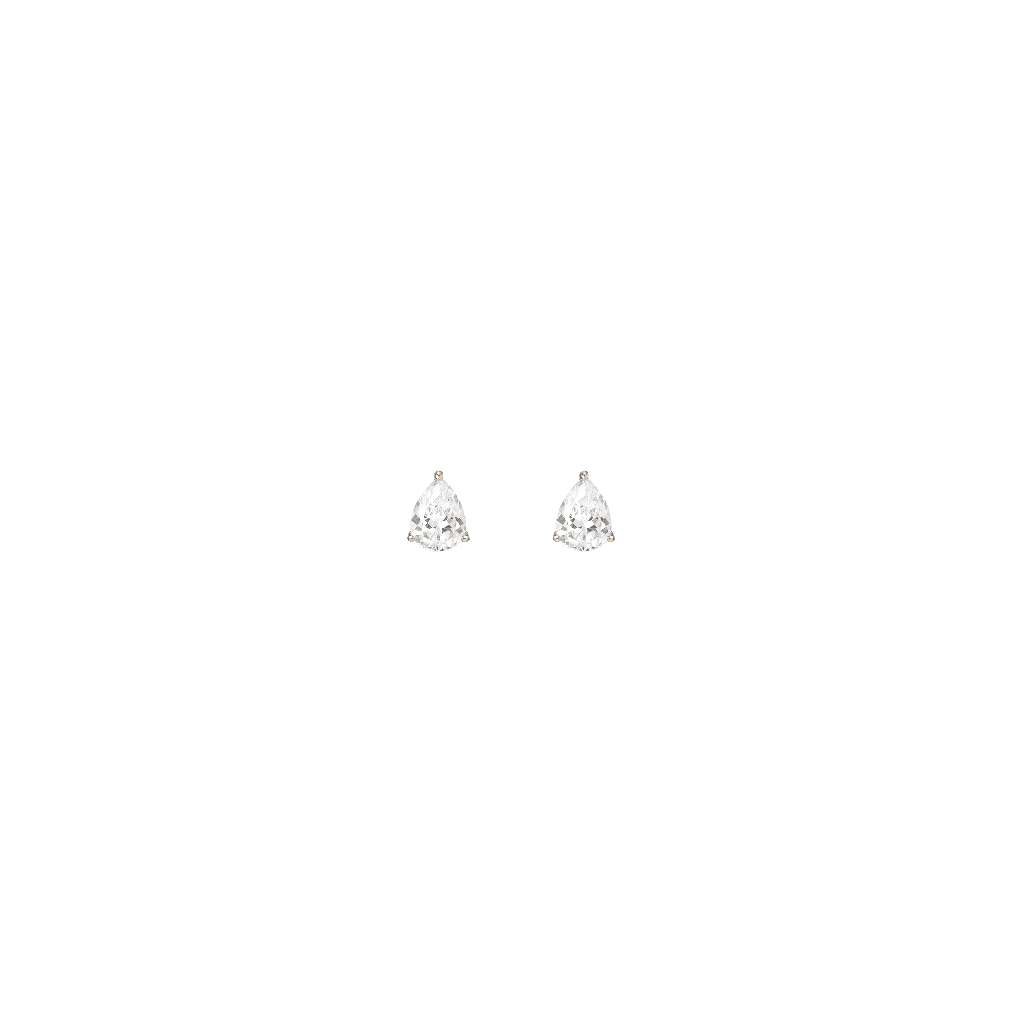 Pear Gemstone Solitaire Stud Earrings