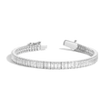 Lab Grown White Sapphire Baguette Tennis Bracelet - 12ct