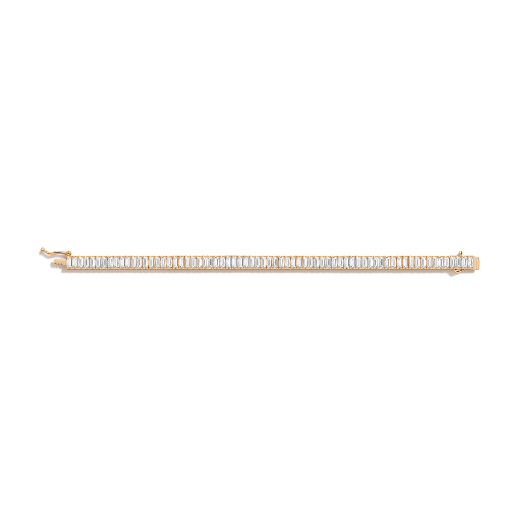 Lab Grown White Sapphire Baguette Tennis Bracelet