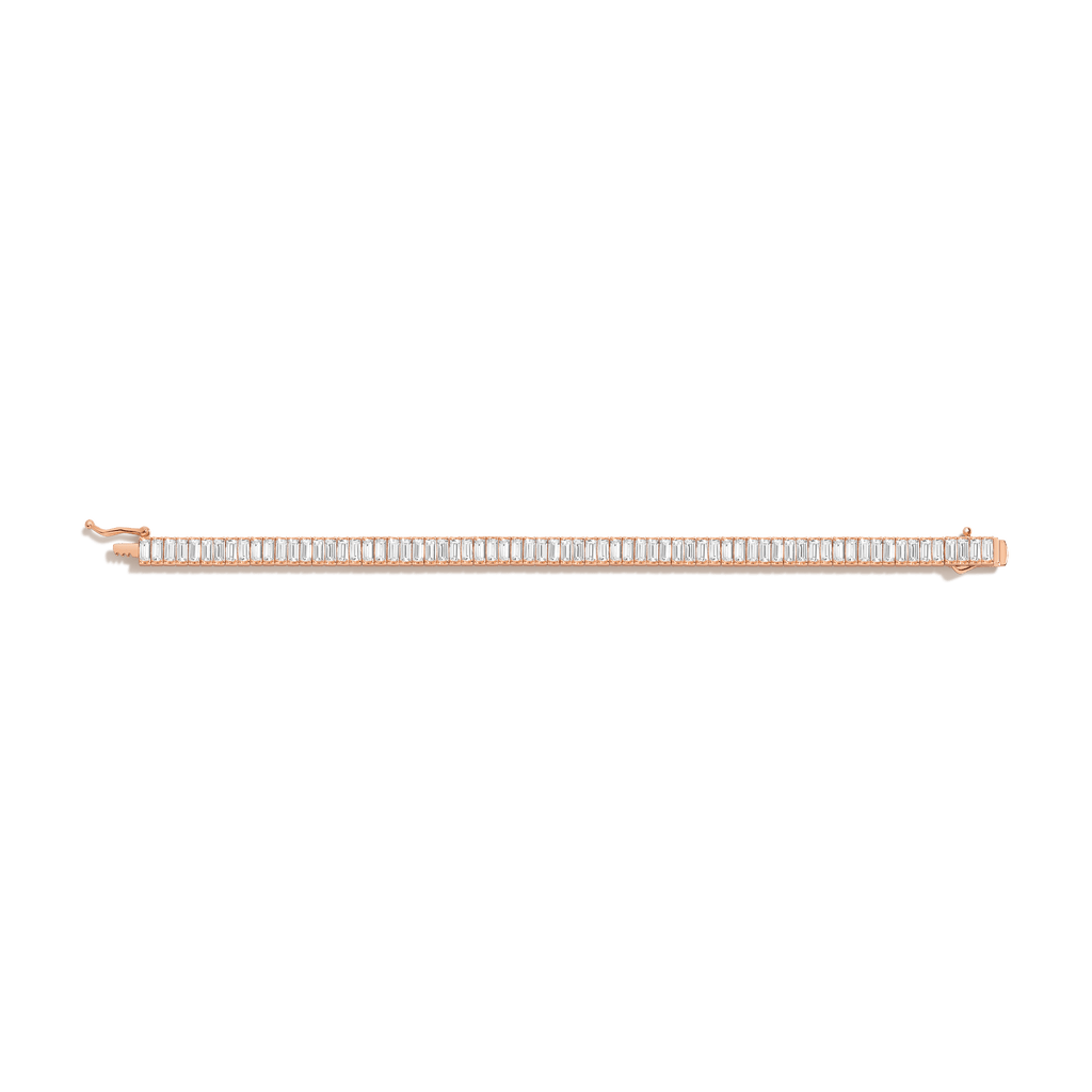 Lab Grown White Sapphire Baguette Tennis Bracelet
