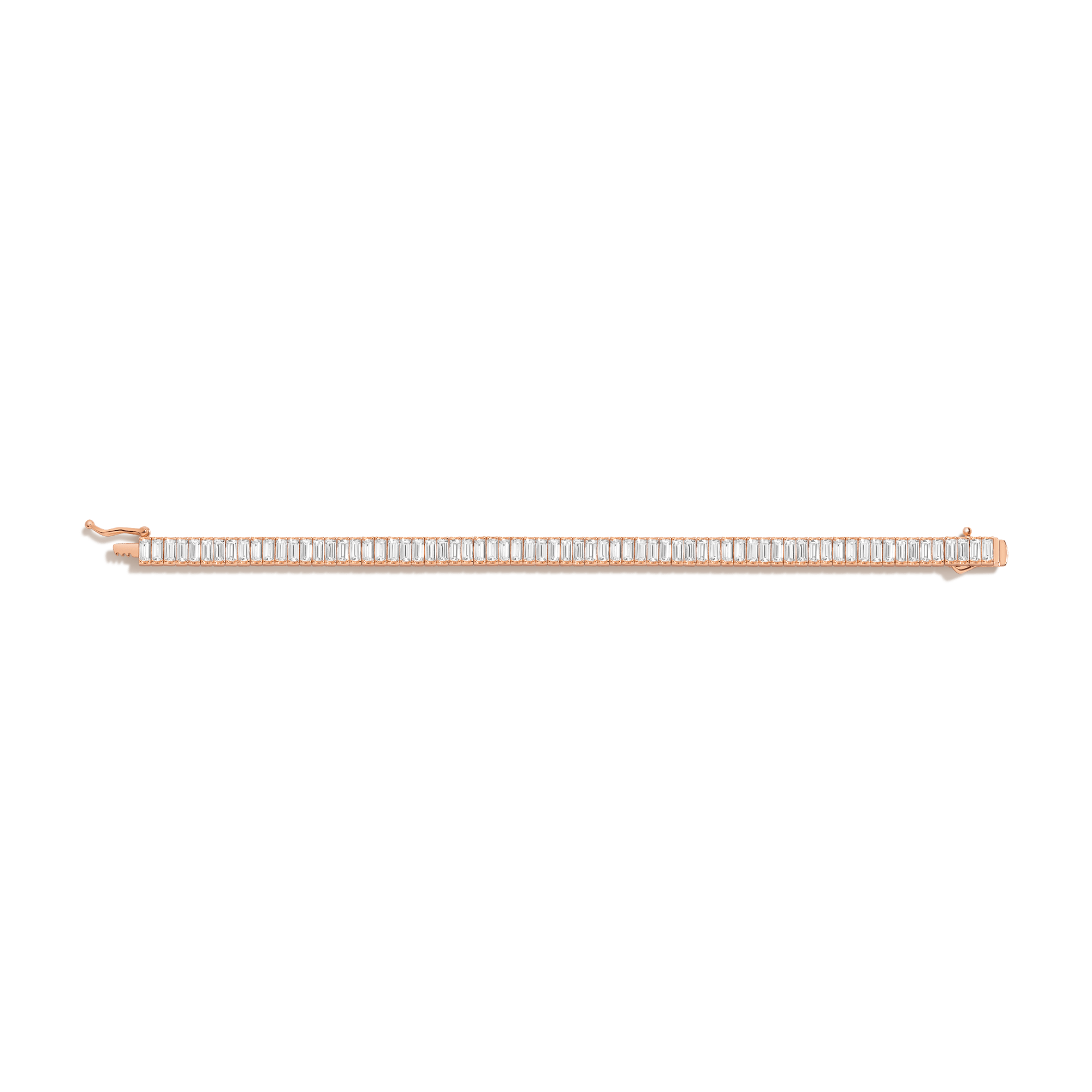 Lab Grown White Sapphire Baguette Tennis Bracelet - 12ct