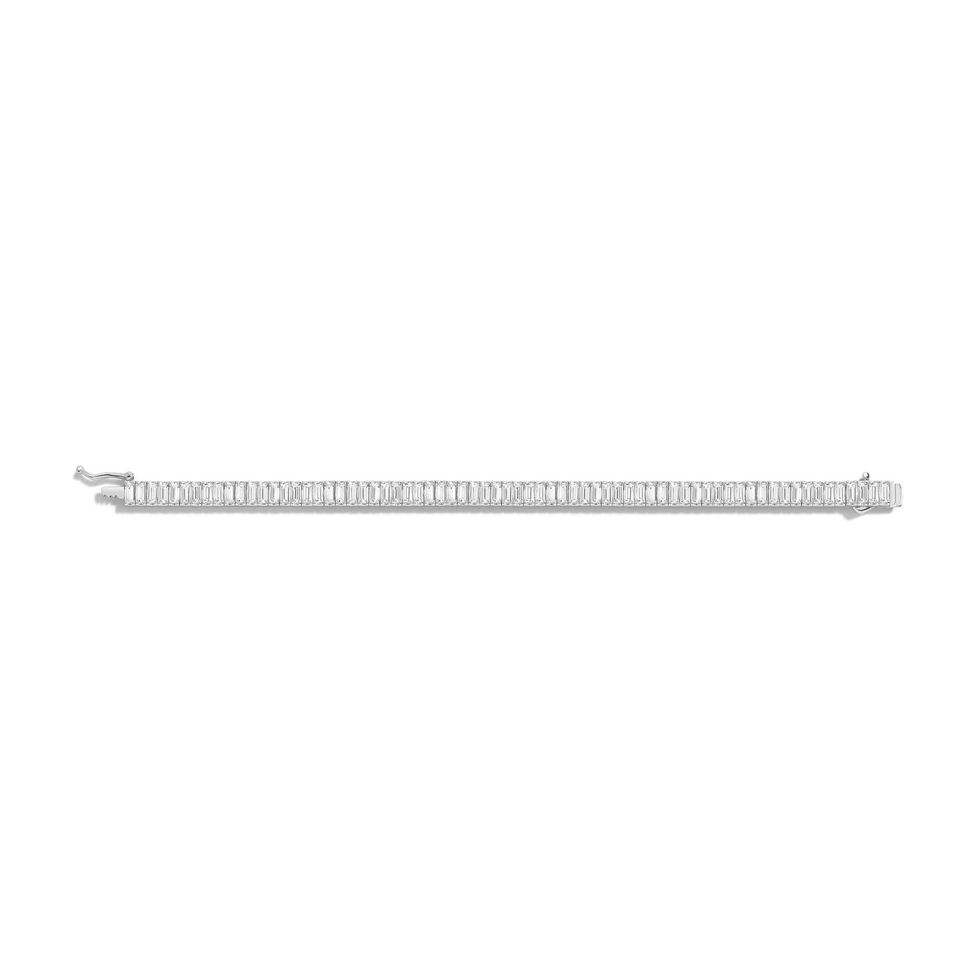 Lab Grown White Sapphire Baguette Tennis Bracelet - 12ct