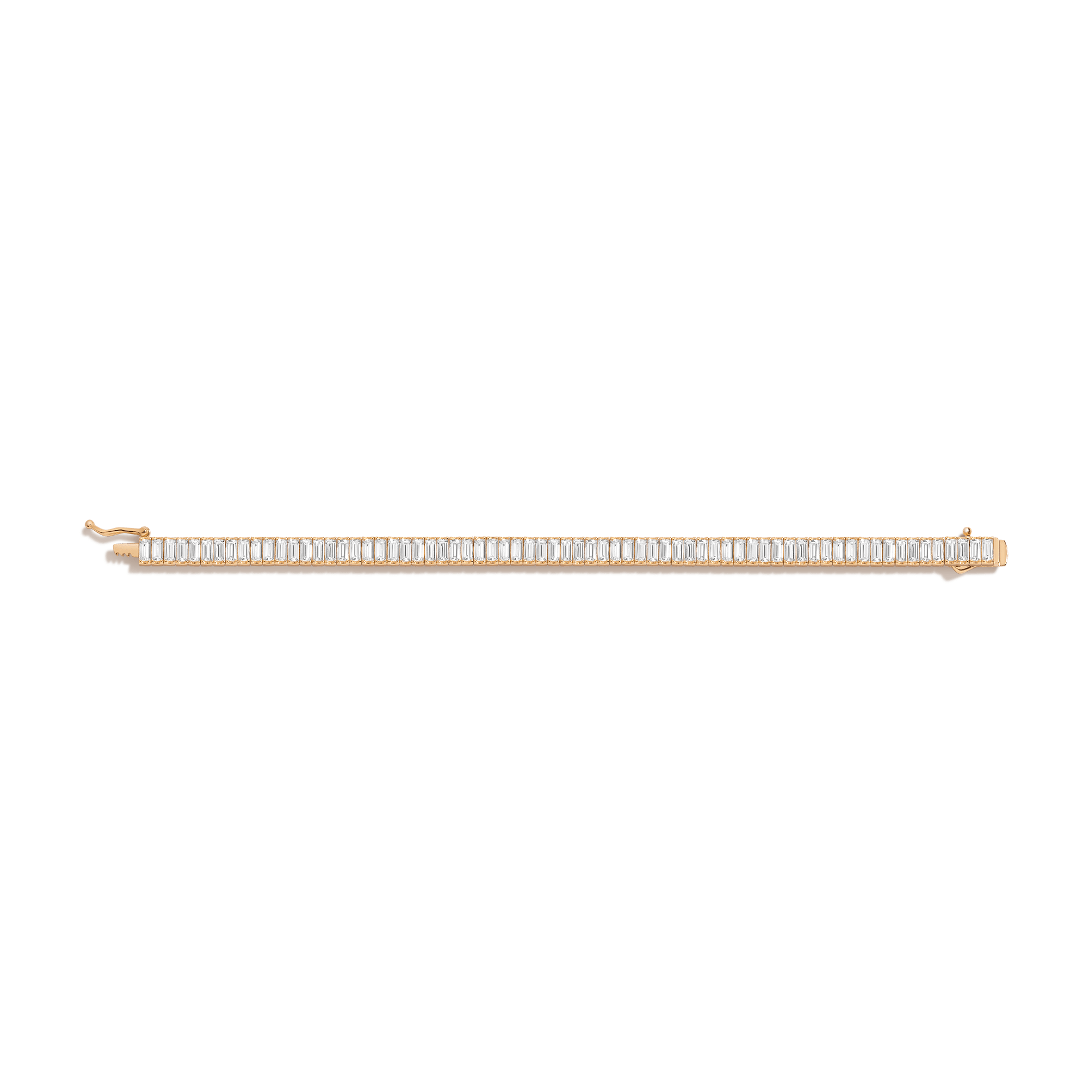 Lab Grown White Sapphire Baguette Tennis Bracelet - 12ct