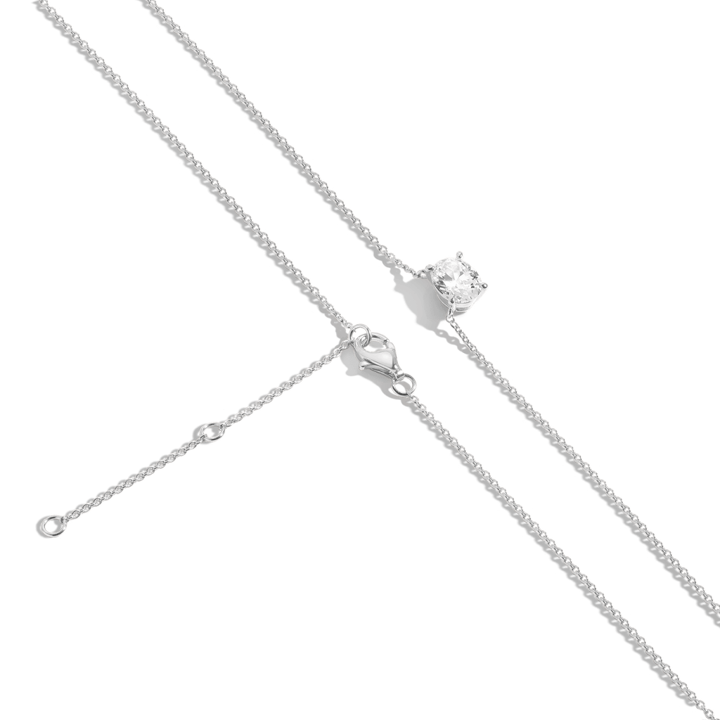 Oval Gemstone Solitaire Necklace