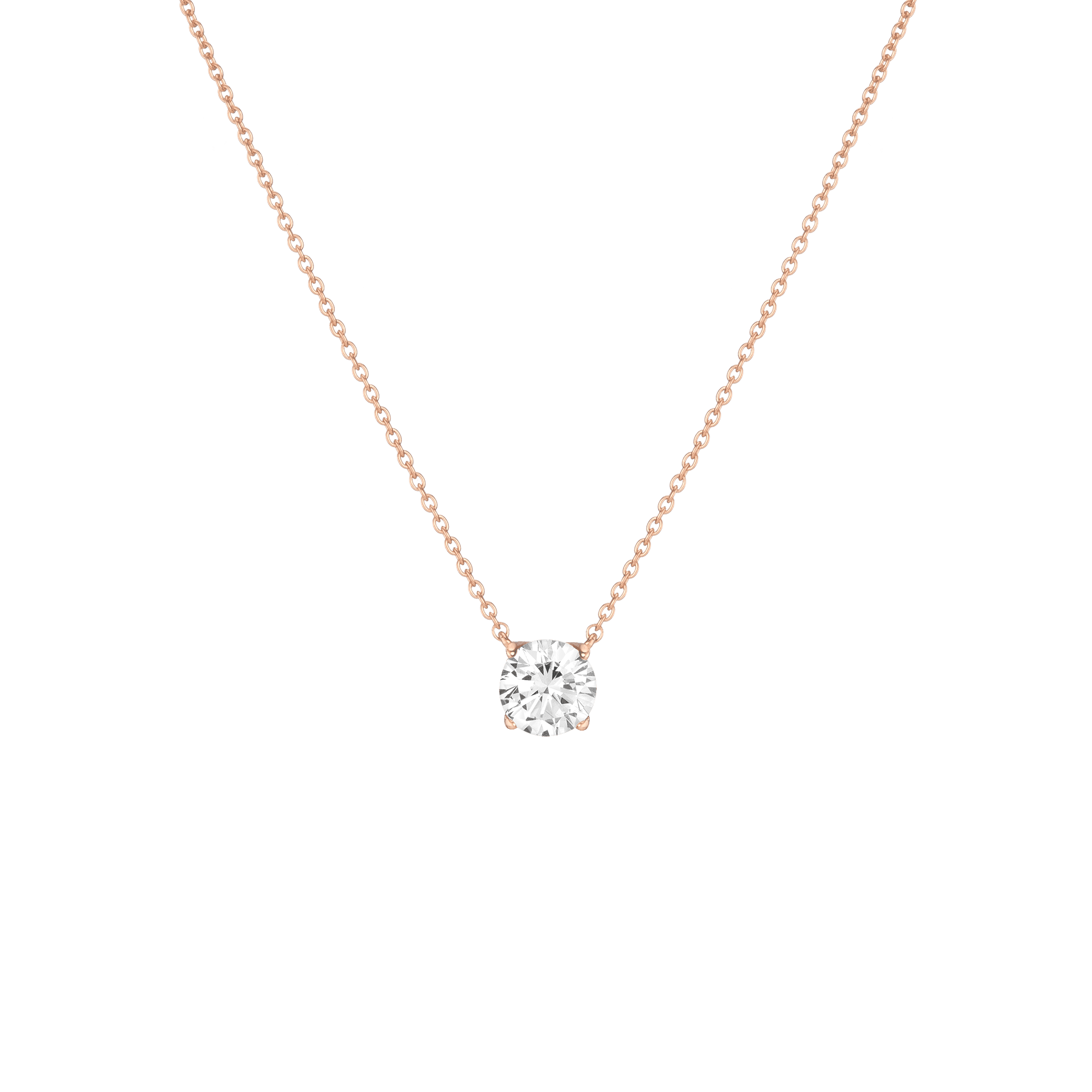 Round Gemstone Solitaire Necklace