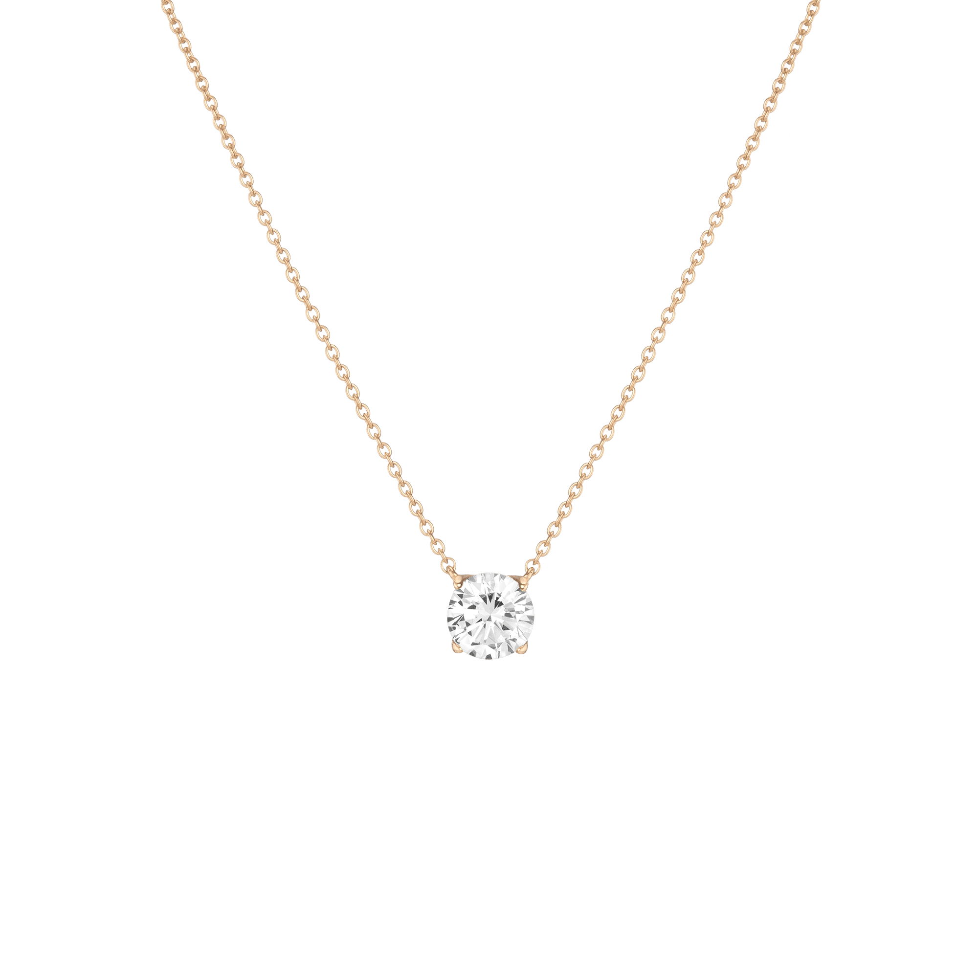 Round Gemstone Solitaire Necklace