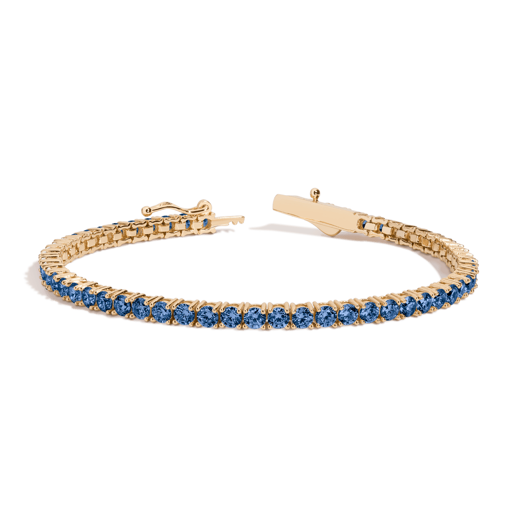 Lab Grown Blue Sapphire Tennis Bracelet - 6ct