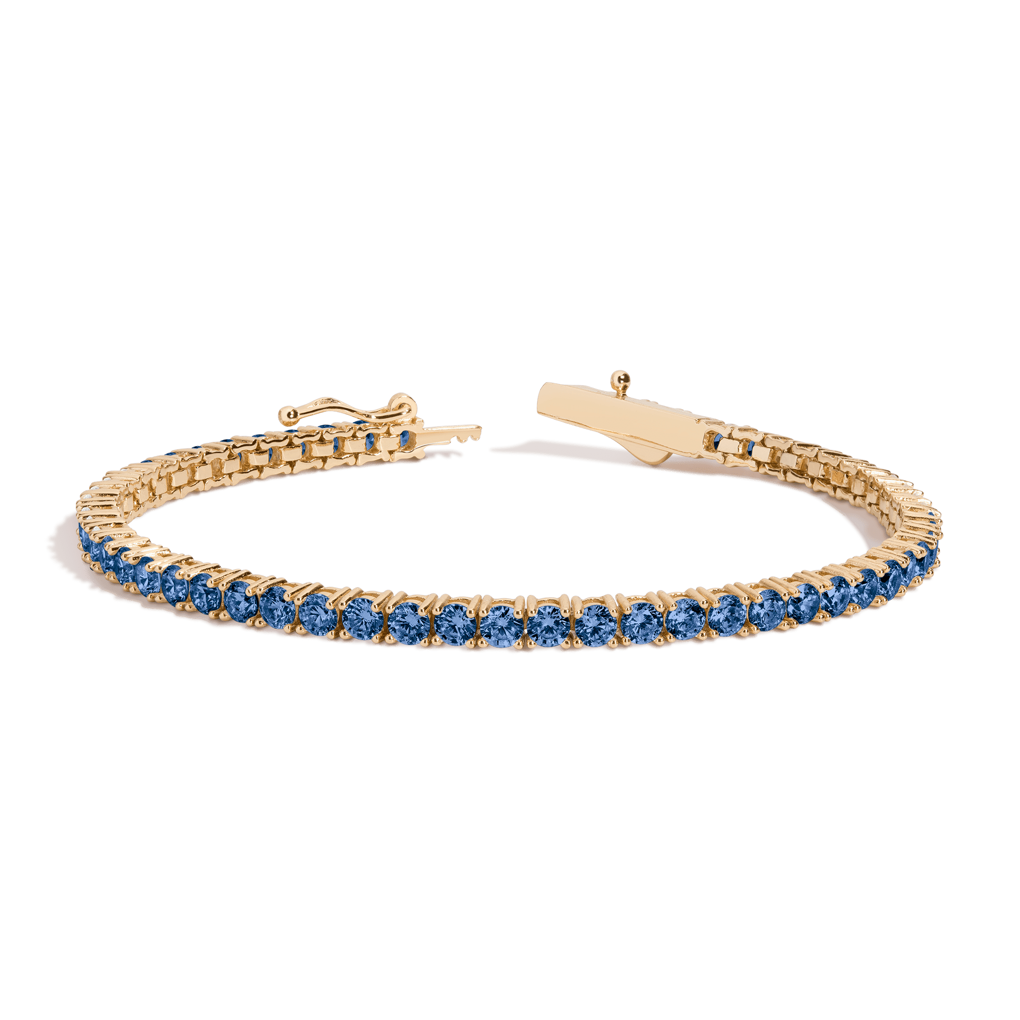 Lab Grown Blue Sapphire Tennis Bracelet - 6ct