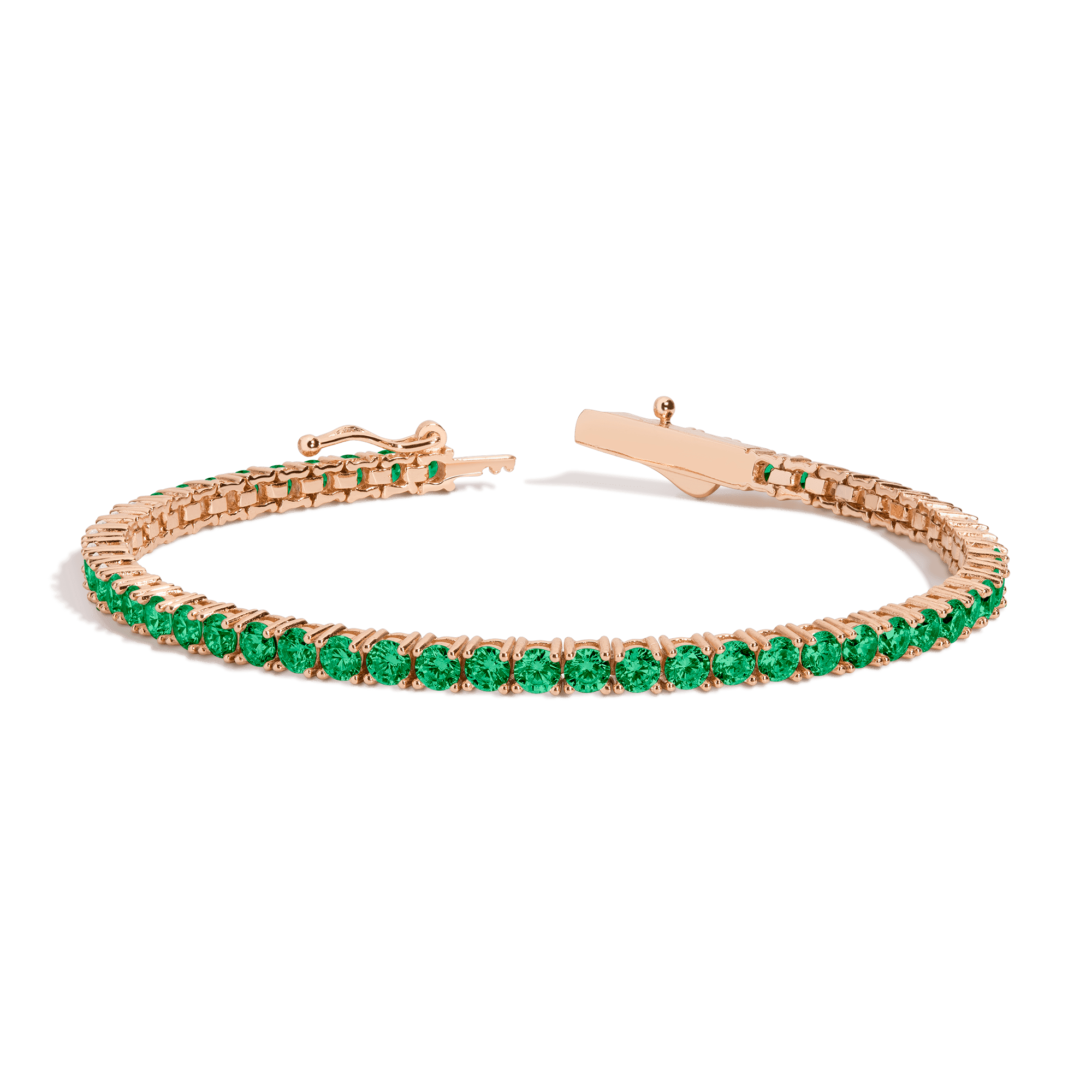 Lab Grown Green Emerald Tennis Bracelet - 6ct