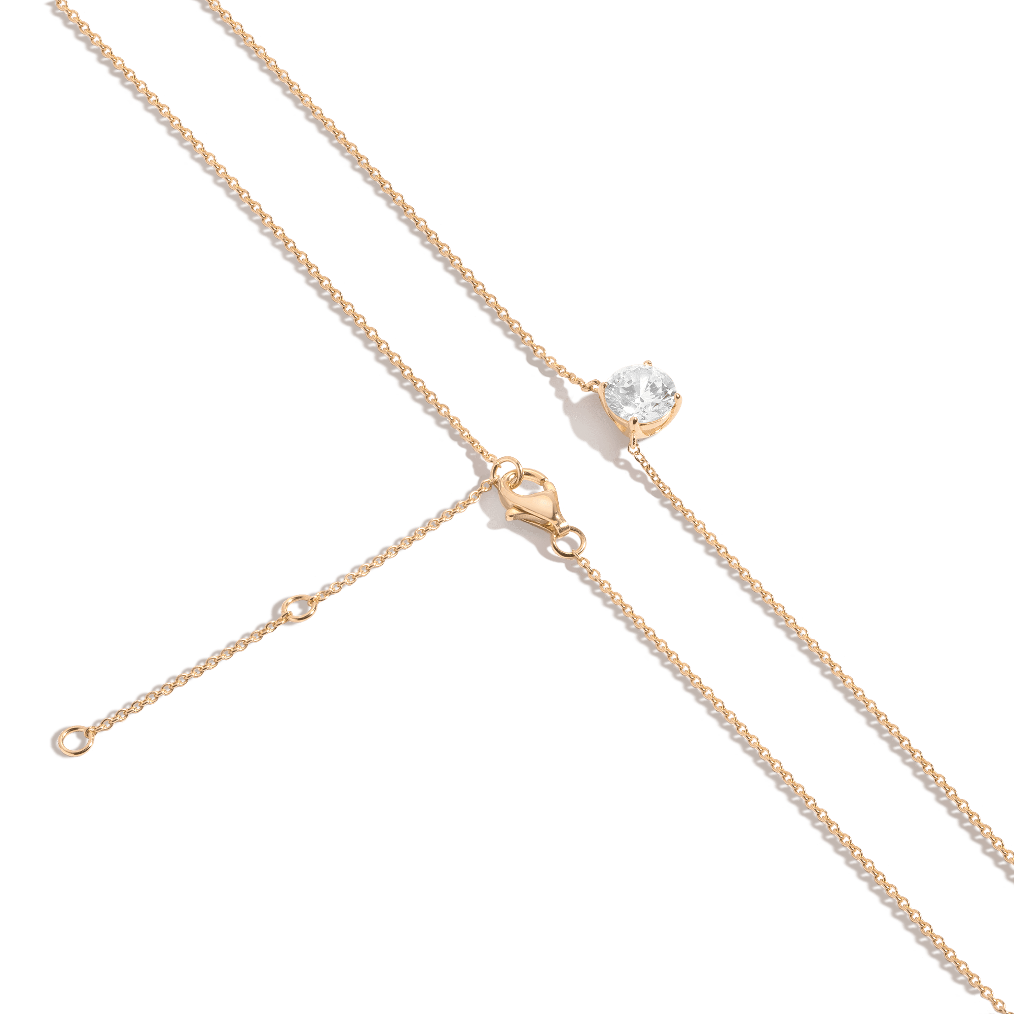 Round Gemstone Solitaire Necklace