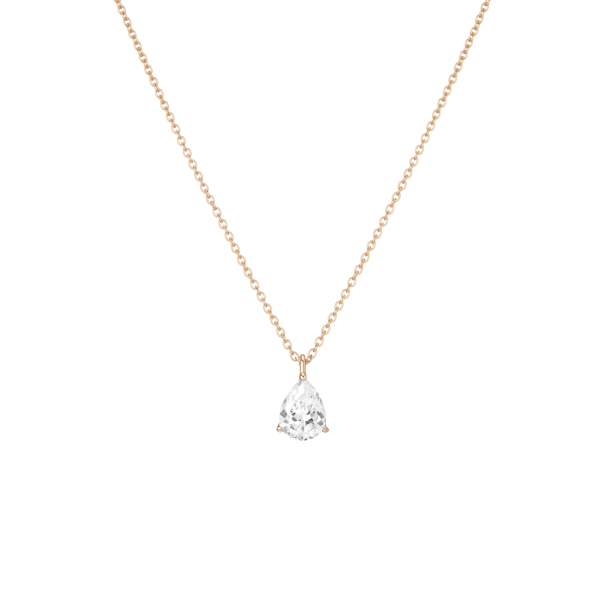 Pear Gemstone Solitaire Necklace