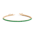 Lab Grown Green Emerald Tennis Bracelet