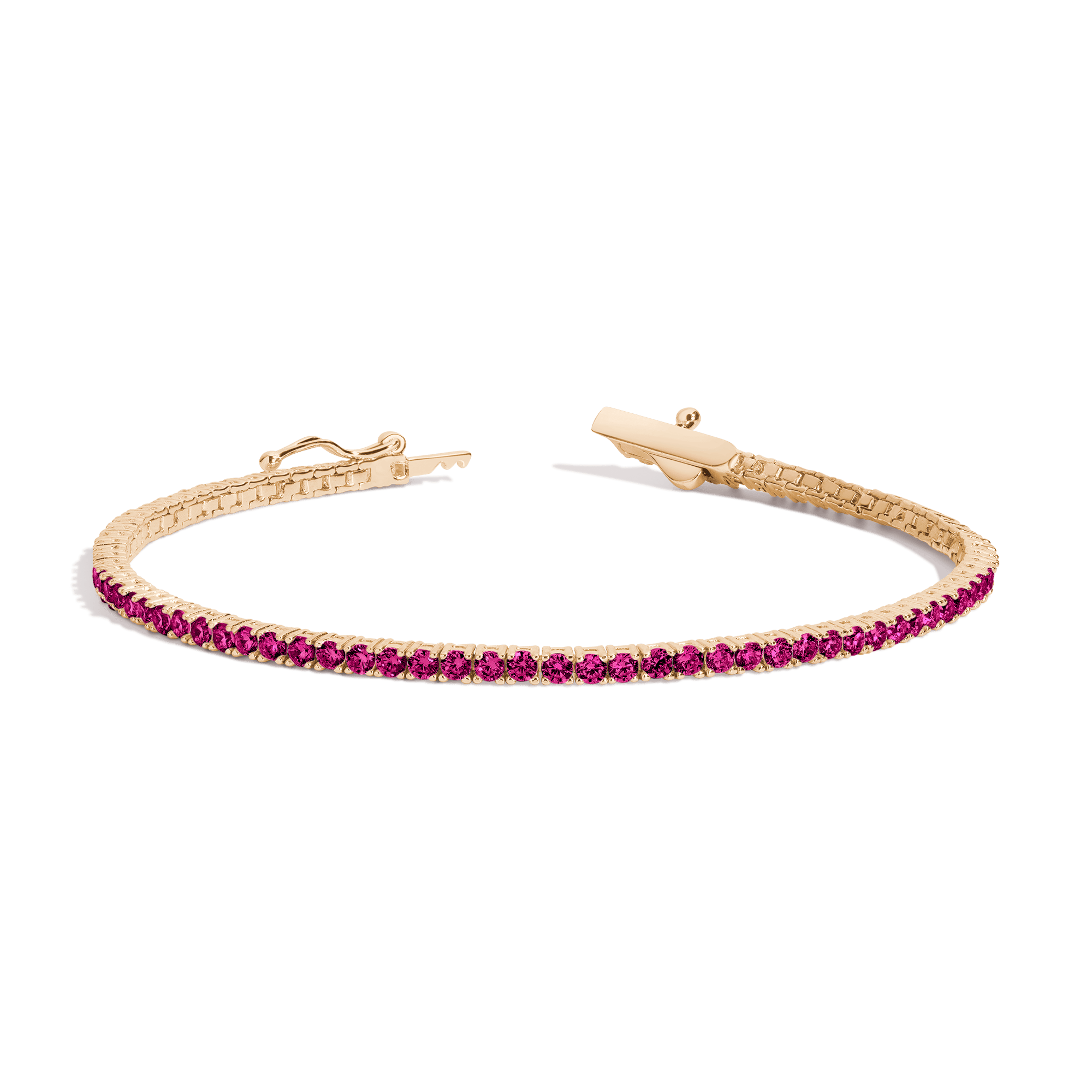 Lab Grown Red Ruby Tennis Bracelet