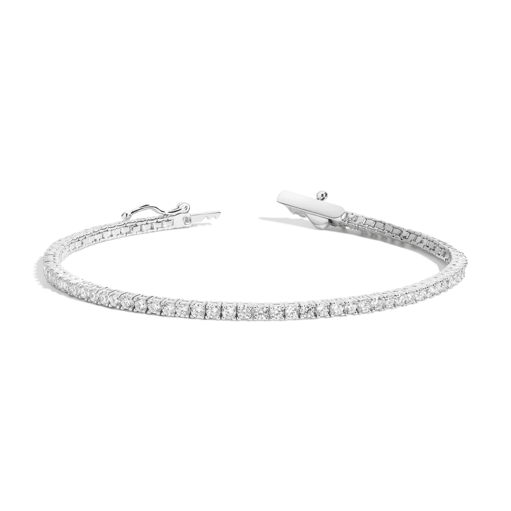 Lab Grown White Sapphire Tennis Bracelet