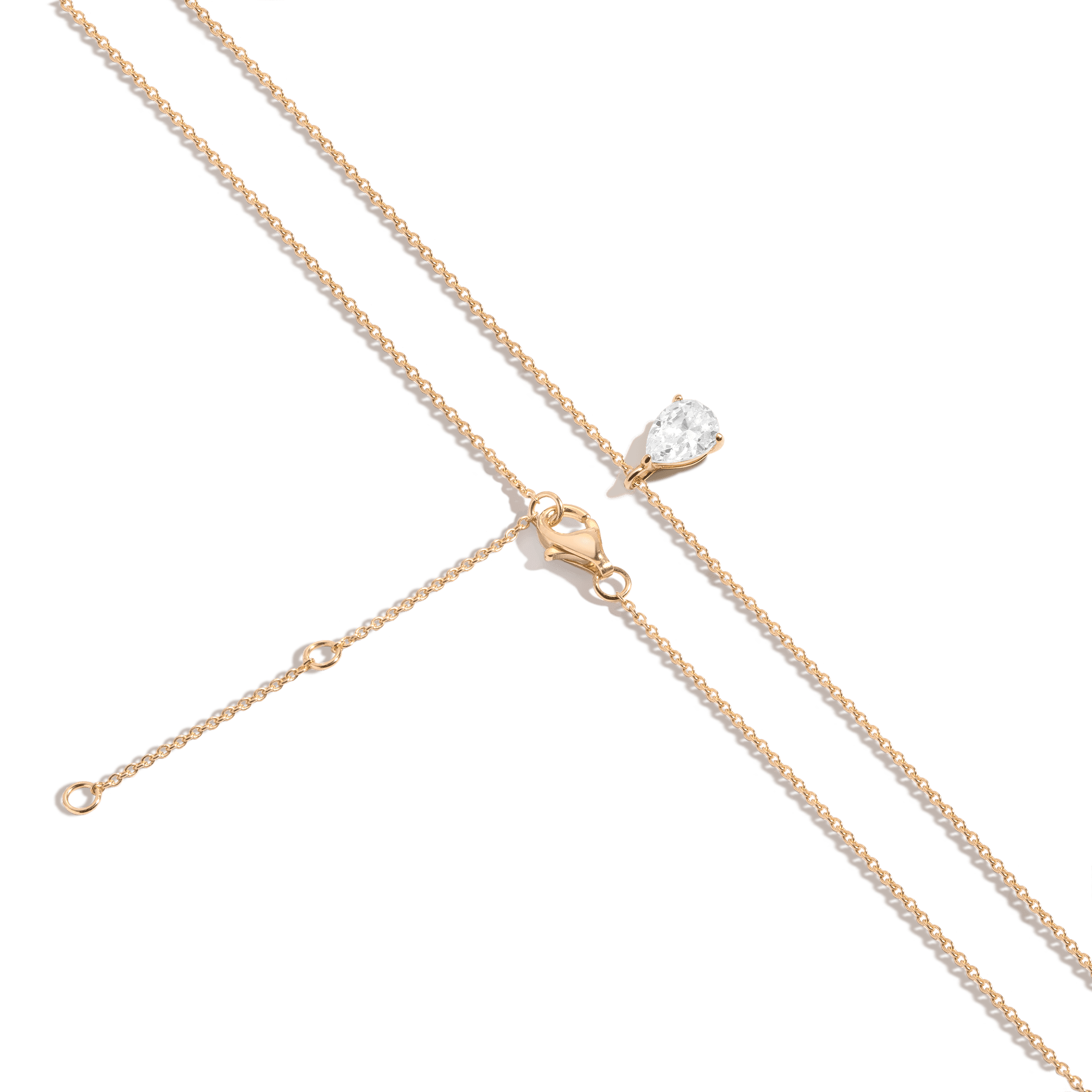 Pear Gemstone Solitaire Necklace