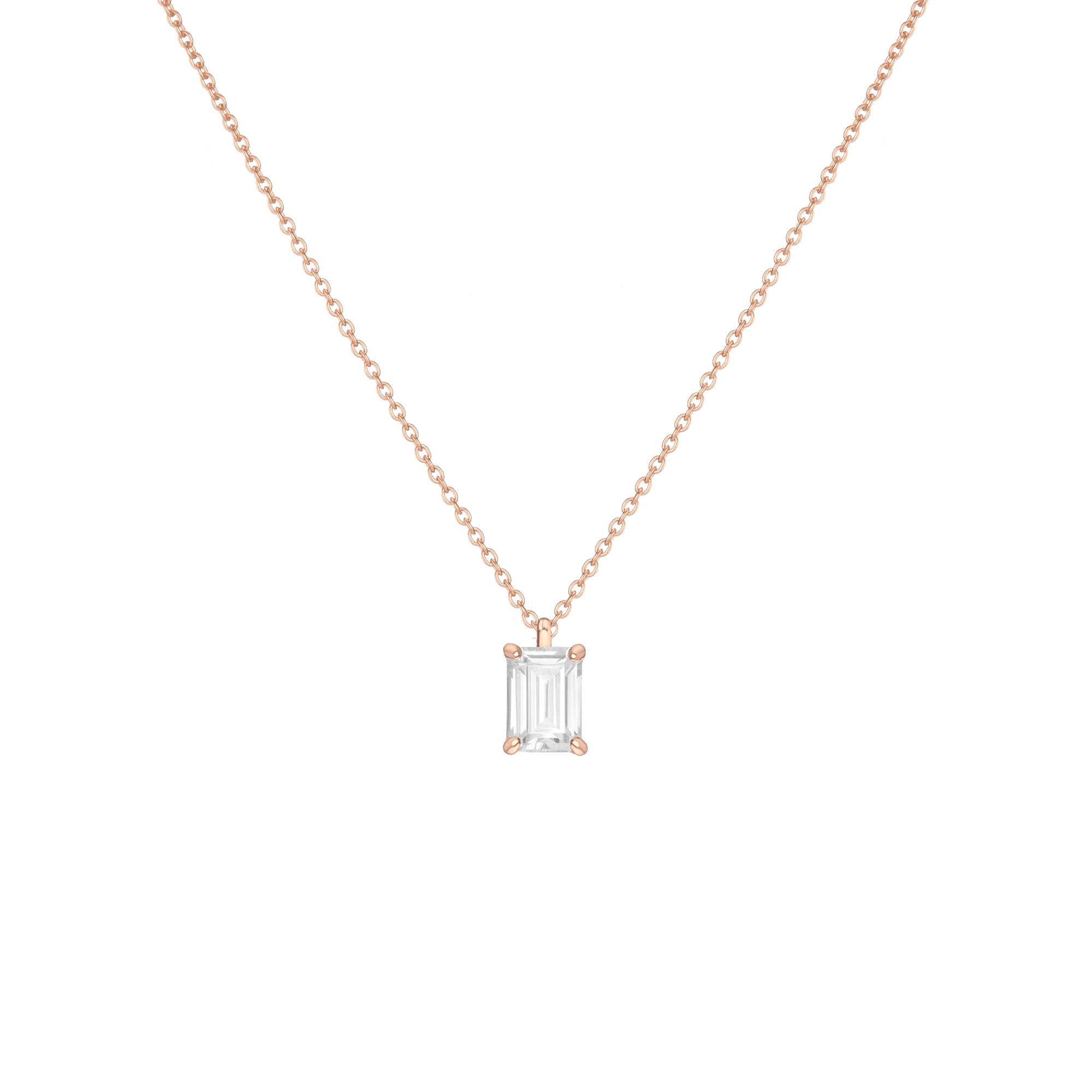 Emerald Gemstone Solitaire Necklace
