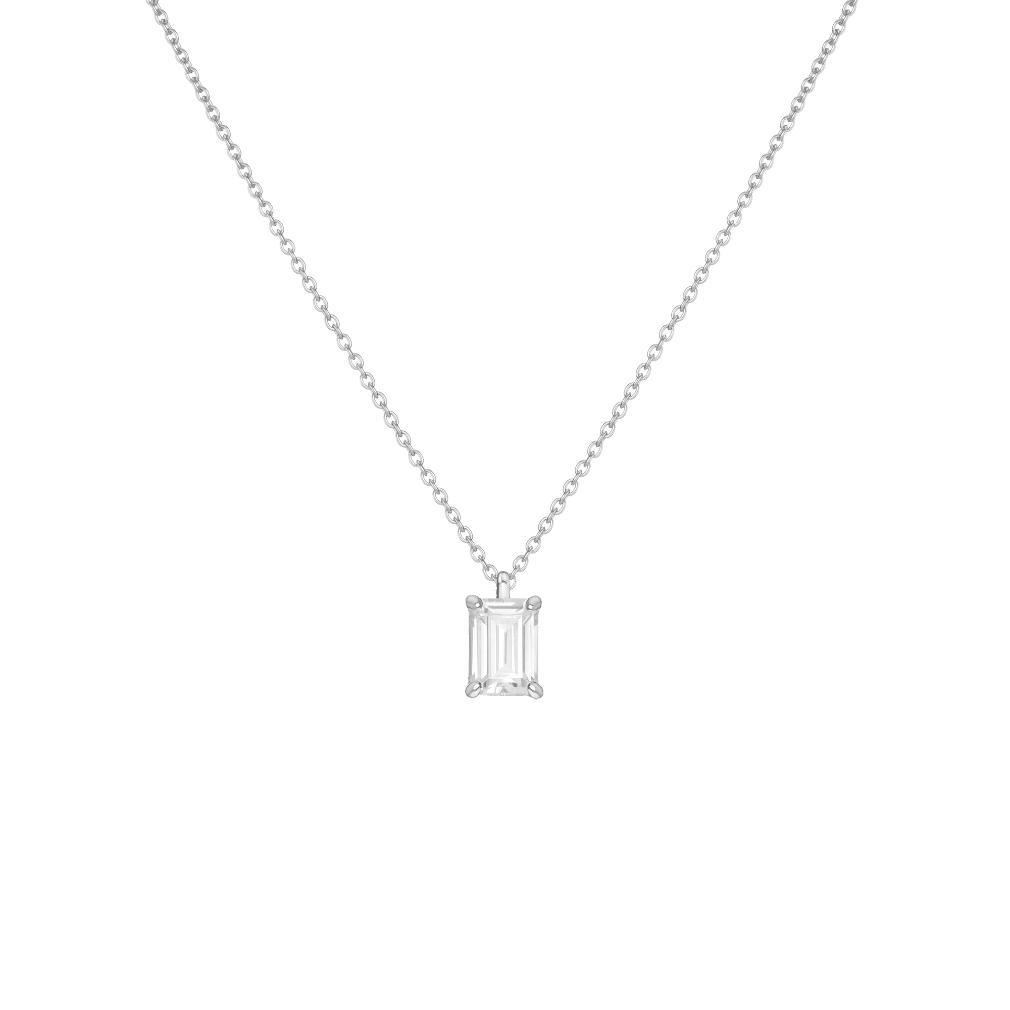 Emerald Gemstone Solitaire Necklace