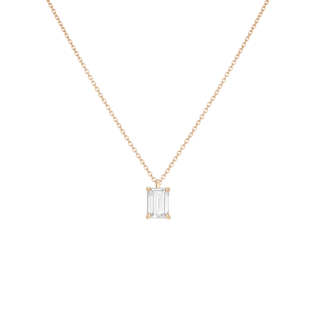 Emerald Gemstone Solitaire Necklace