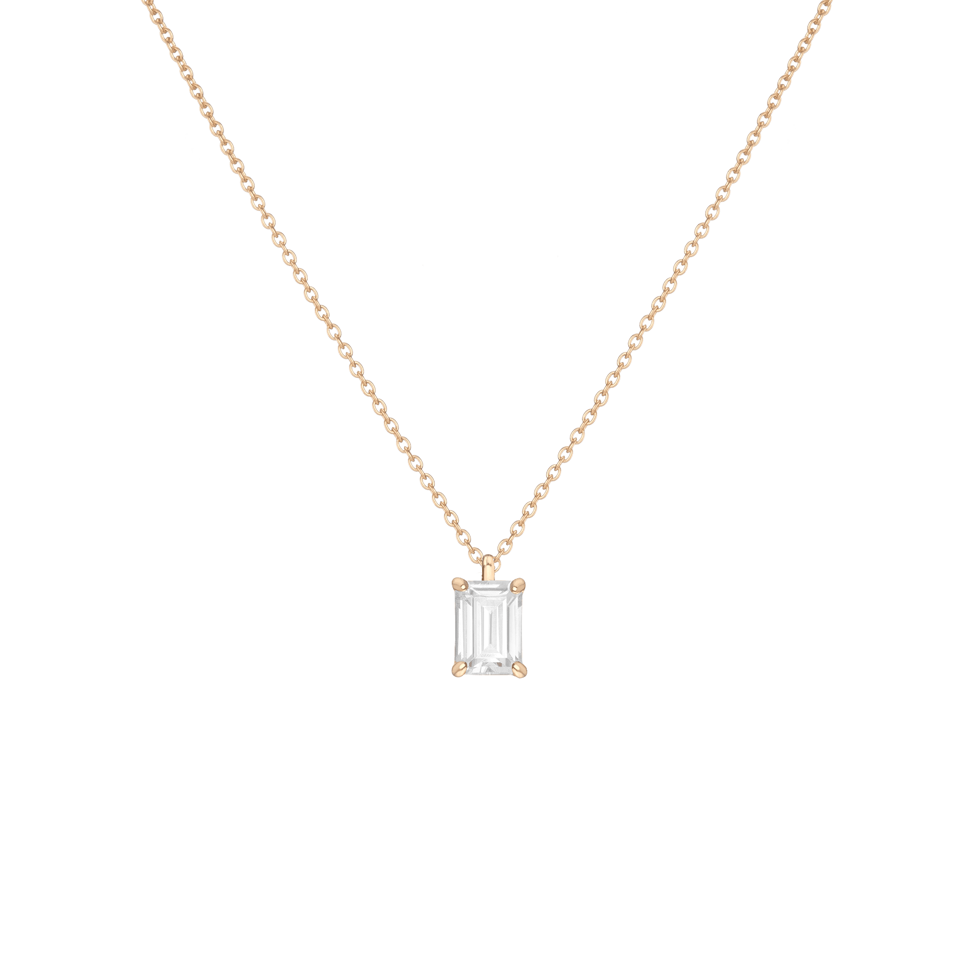 Emerald Gemstone Solitaire Necklace