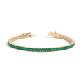 Lab Grown Green Emerald Baguette Tennis Bracelet