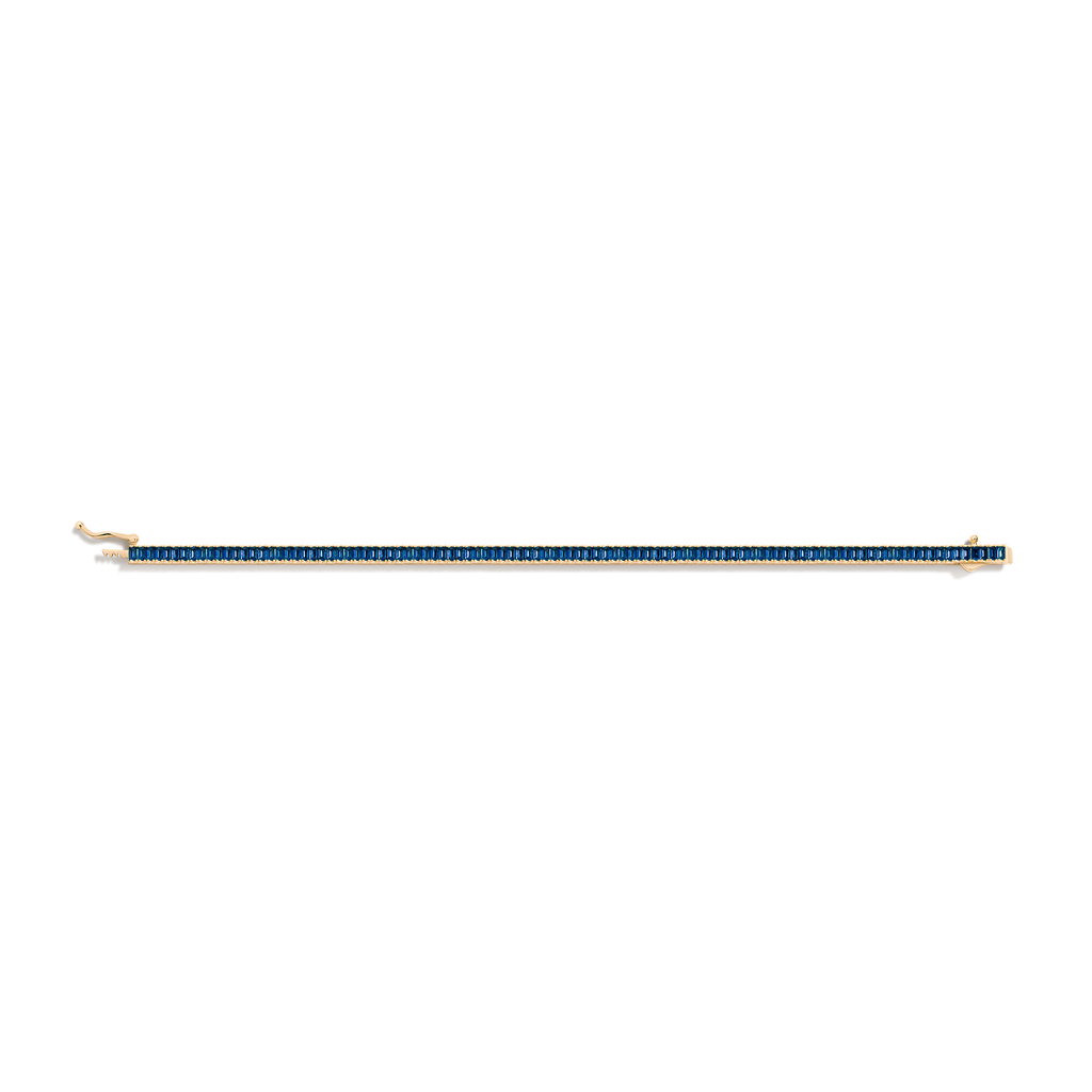 Lab Grown Blue Sapphire Baguette Tennis Bracelet