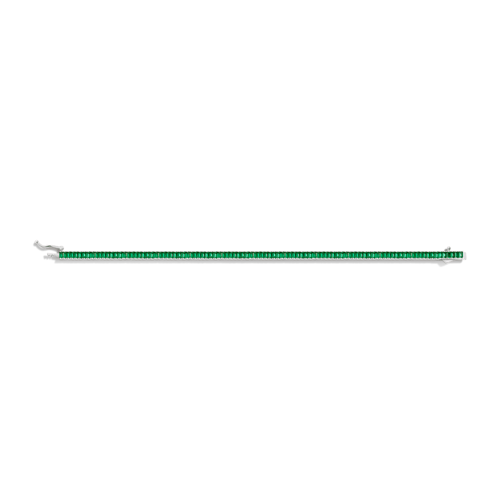 Lab Grown Green Emerald Baguette Tennis Bracelet