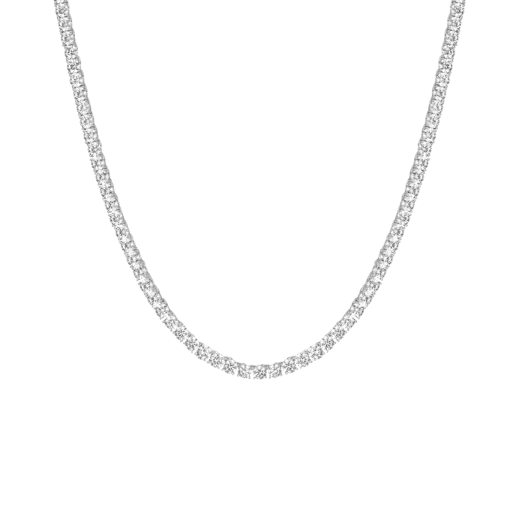 Lab Grown White Sapphire Tennis Necklace - 22ct
