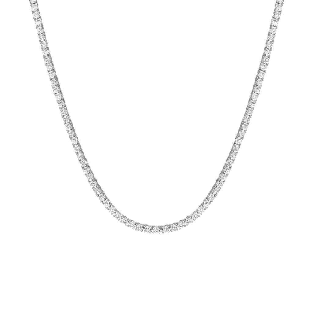 Lab Grown White Sapphire Tennis Necklace - 13ct