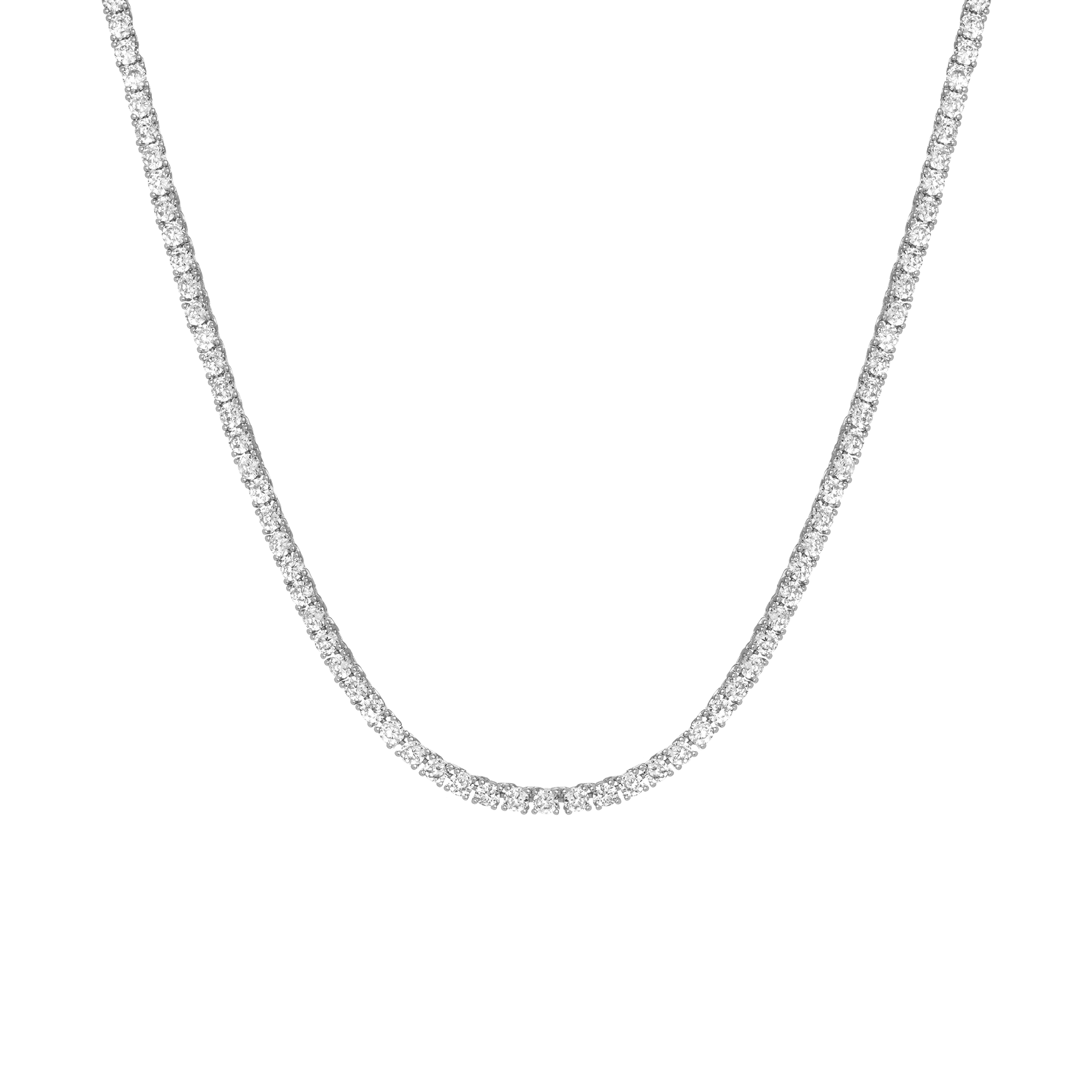 Lab Grown White Sapphire Tennis Necklace - 13ct
