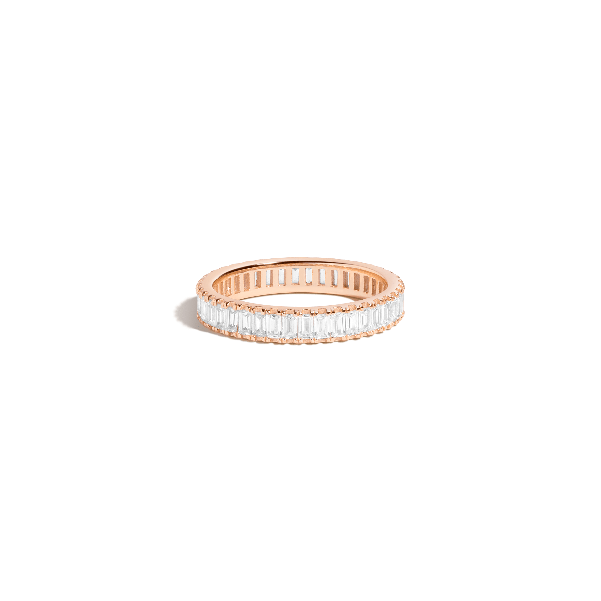 Lab Grown White Sapphire Baguette Eternity Ring