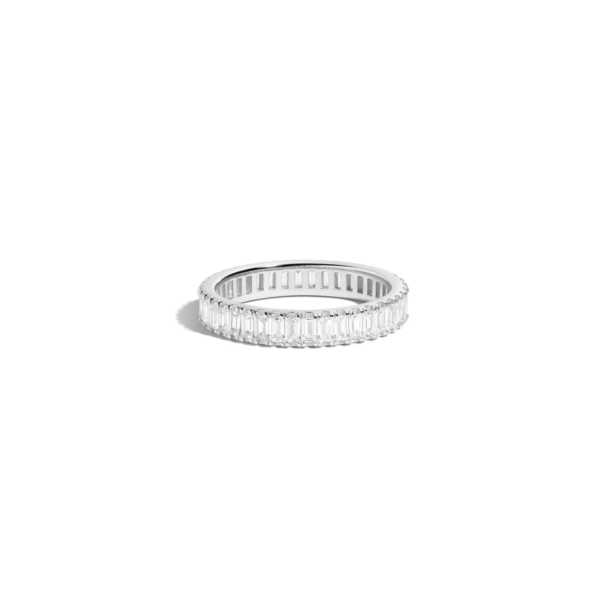 Lab Grown White Sapphire Baguette Eternity Ring