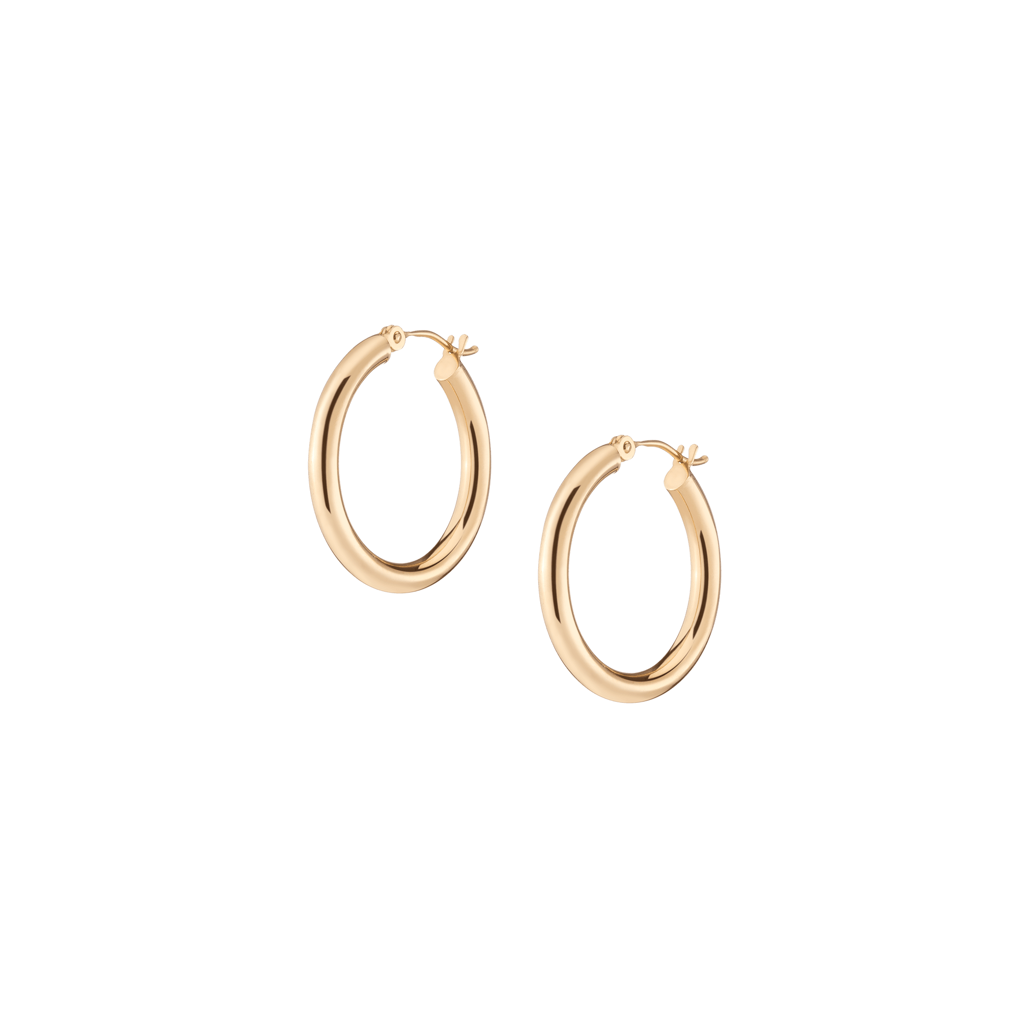 Gold Hoop Earrings - 3mm (25mm)