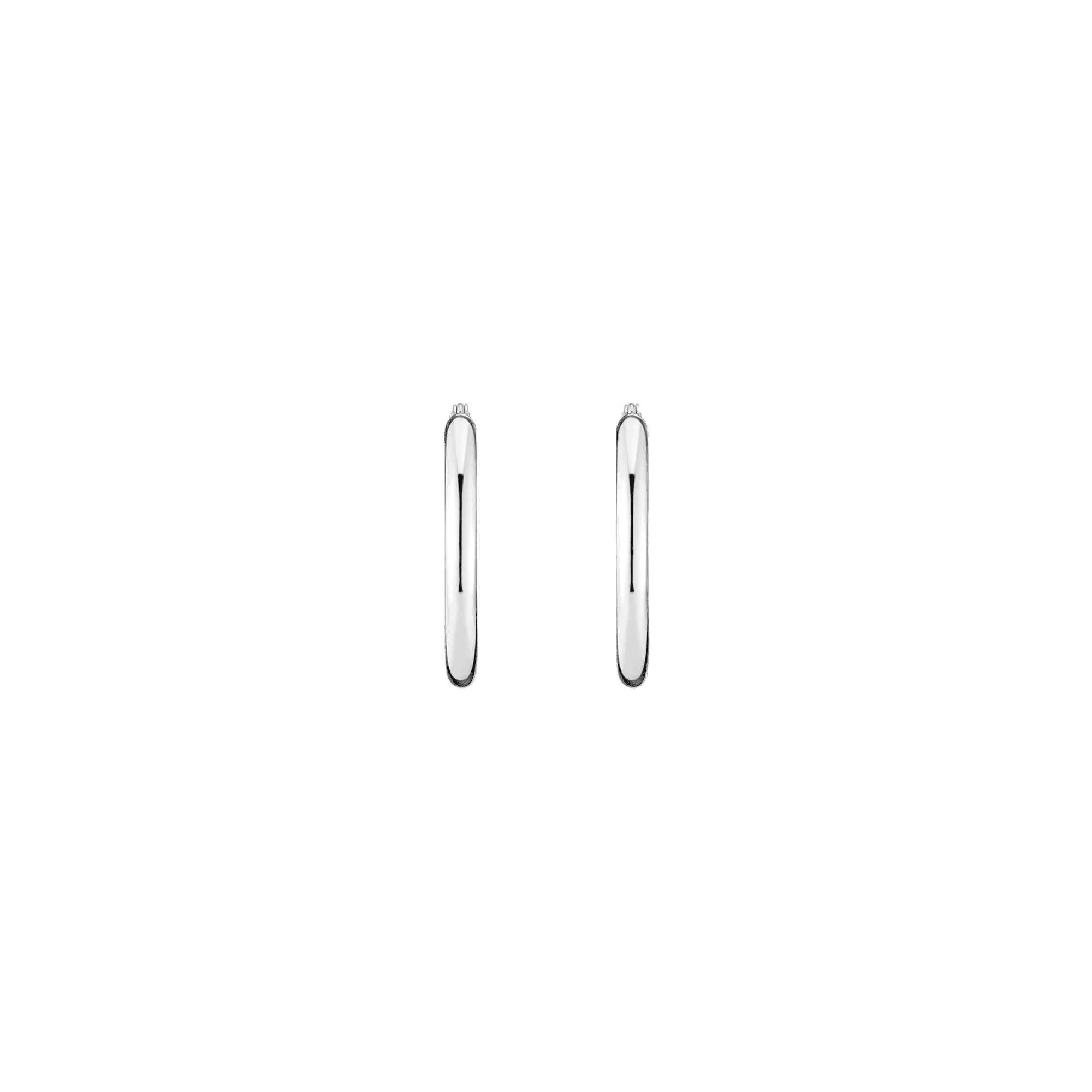 3mm Silver Hoop Earrings - 25mm