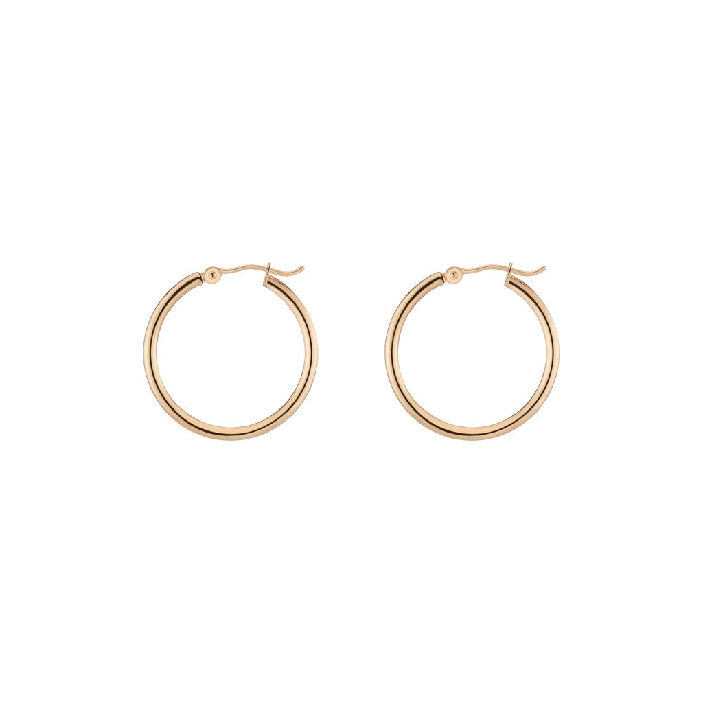 Gold Hoop Earrings - 2mm