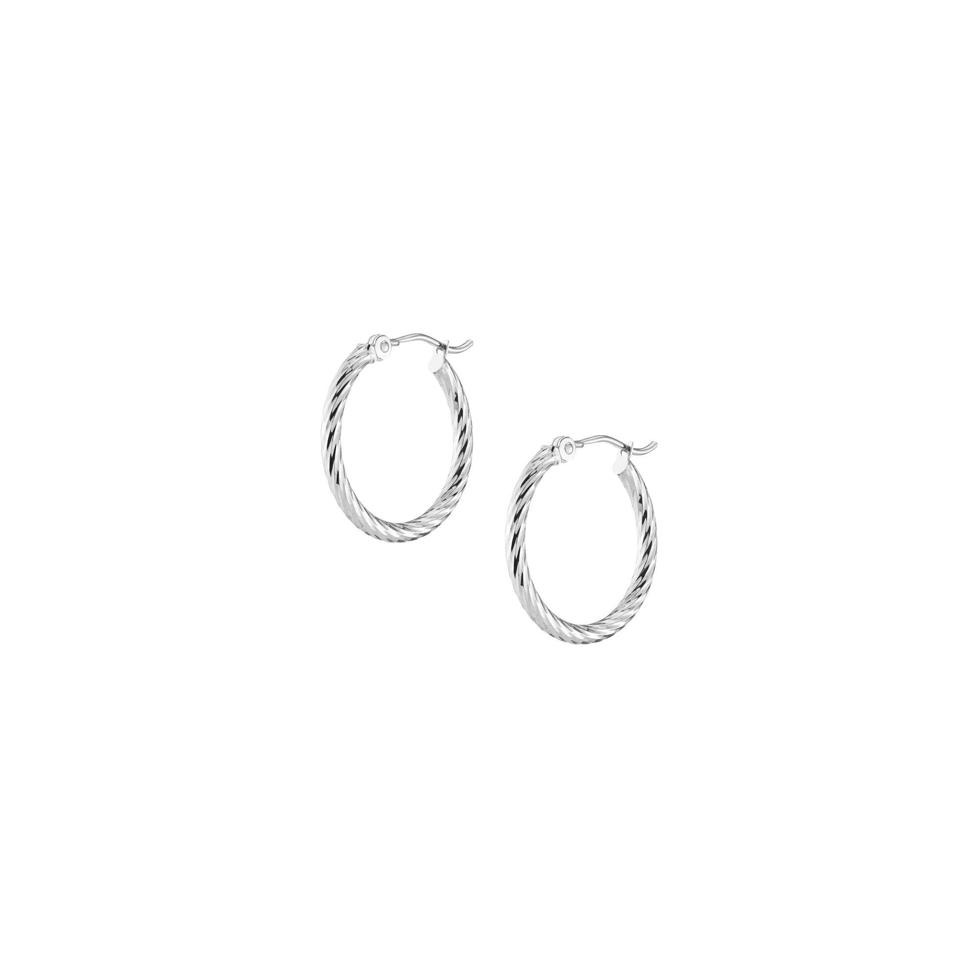 Thin Twisted Hoop Earrings (20mm)