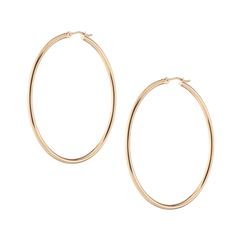 Gold Hoop Earrings - 2mm