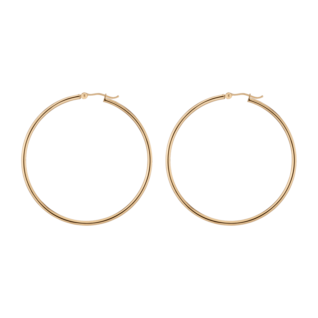 Gold Hoop Earrings - 2mm