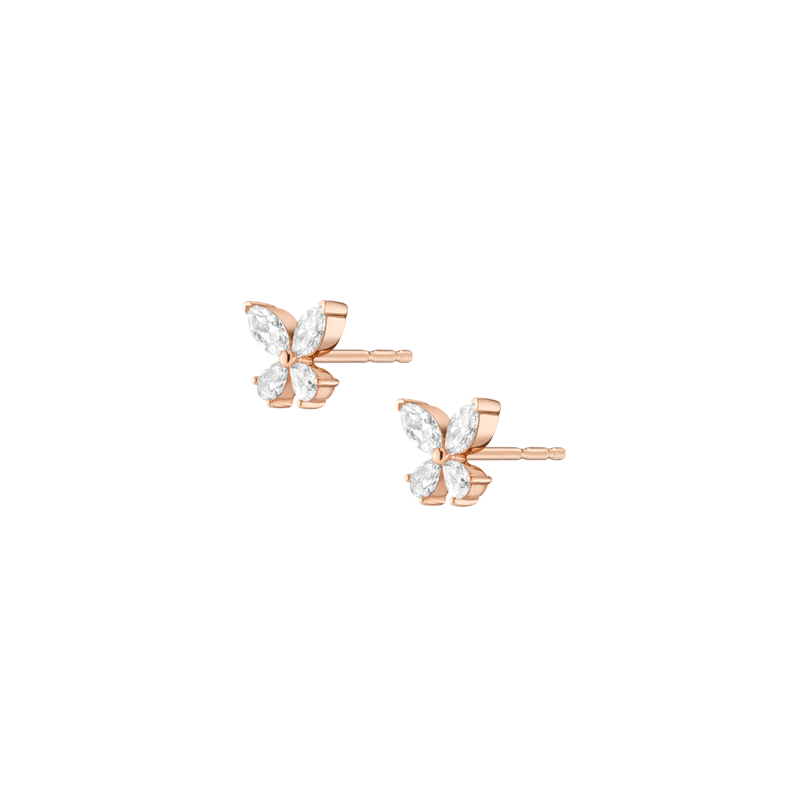 Lab Grown White Sapphire Butterfly Earrings